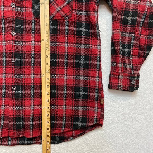 Moose Creek Flannel Shirt Mens Size Large Red Black Long Sleeve Plaid Button Up - Picture 3 of 8